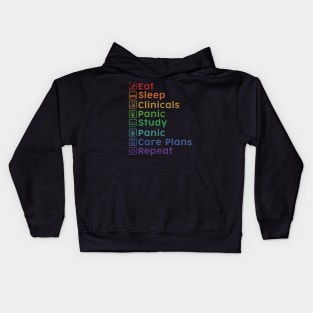 Eat Sleep Clinicals Panic Study Panic Care Plans Repeat Nurse Kids Hoodie